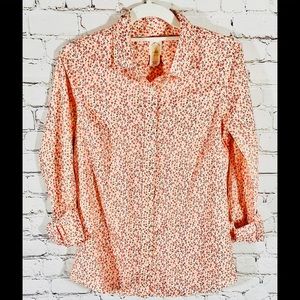 J Crew Floral Button Down Blouse, Size 4